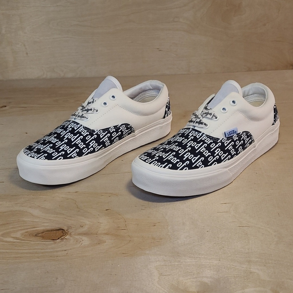 Vans Era X Fear Of God 95 Black White Canvas Shoes - Picture 5 of 14